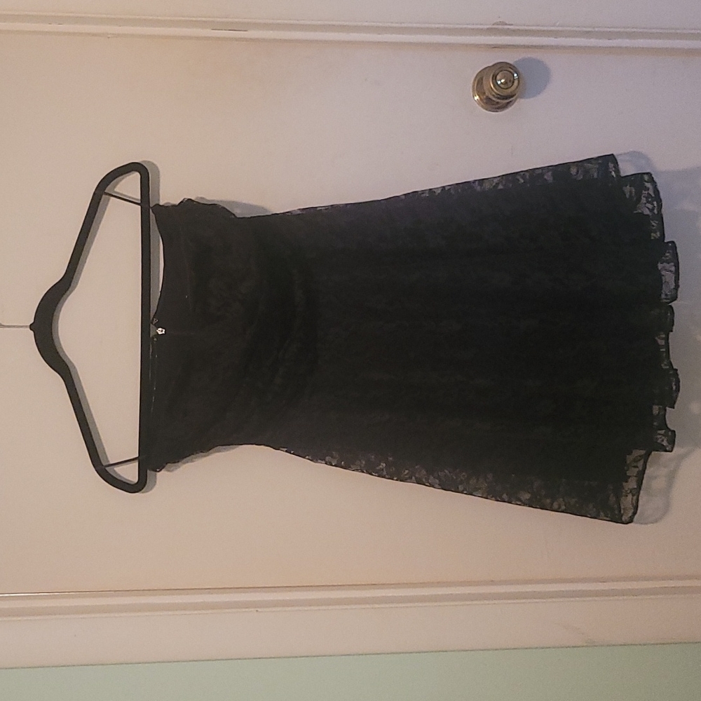 Express Size 8 Black Strapless Lace Dress